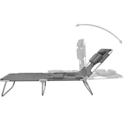 vidaXL - Ligbed - Grijs - Stof