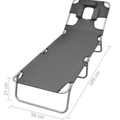 vidaXL - Ligbed - Grijs - Stof