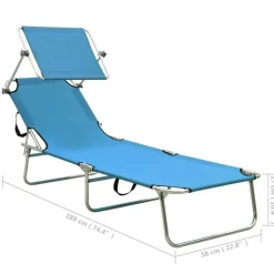 vidaXL - Ligbed - Turquoise - Stof