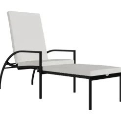 vidaXL - Ligbed - Zwart - Poly rattan