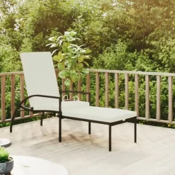 vidaXL - Ligbed - Zwart - Poly rattan