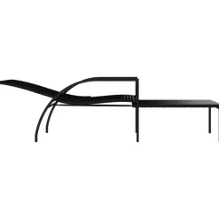 vidaXL - Ligbed - Zwart - Poly rattan