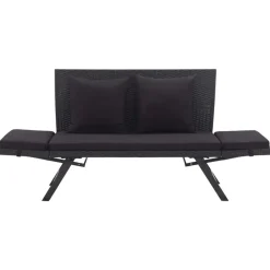 vidaXL - Ligbed - Zwart - Poly rattan