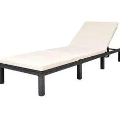 vidaXL - Ligbed - Zwart - Poly rattan