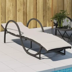 vidaXL - Ligbed - Zwart - Poly rattan
