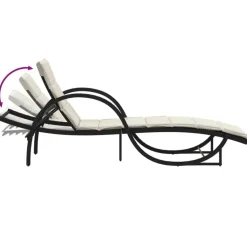 vidaXL - Ligbed - Zwart - Poly rattan