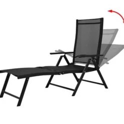 vidaXL - Ligbed - Zwart - Stof