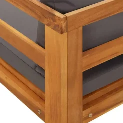 vidaXL - Ligbed met 1 armleuning - Grijs - Acaciahout