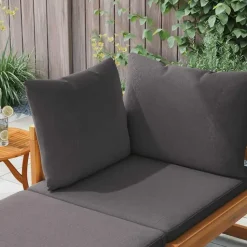 vidaXL - Ligbed met 1 armleuning - Grijs - Acaciahout