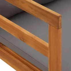 vidaXL - Ligbed met 1 armleuning - Grijs - Acaciahout