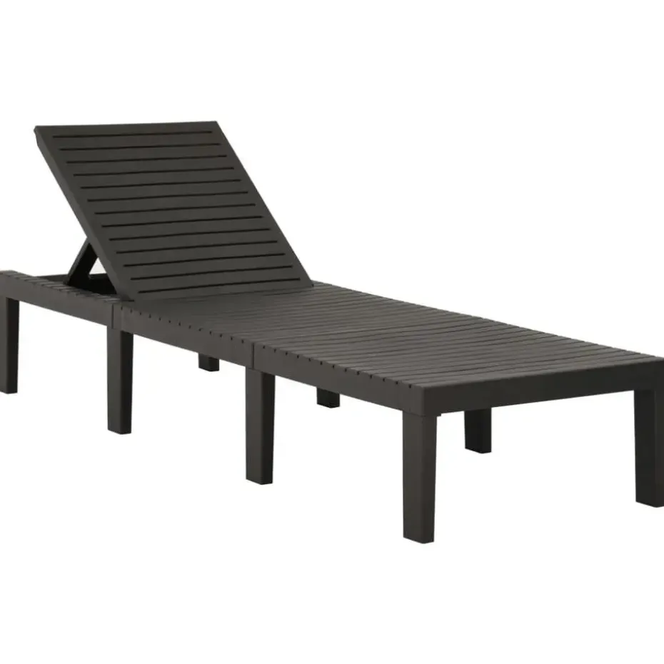 vidaXL - Ligstoel - Antraciet - Kunststof