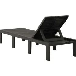 vidaXL - Ligstoel - Antraciet - Kunststof