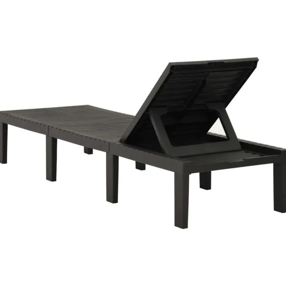 vidaXL - Ligstoel - Antraciet - Kunststof