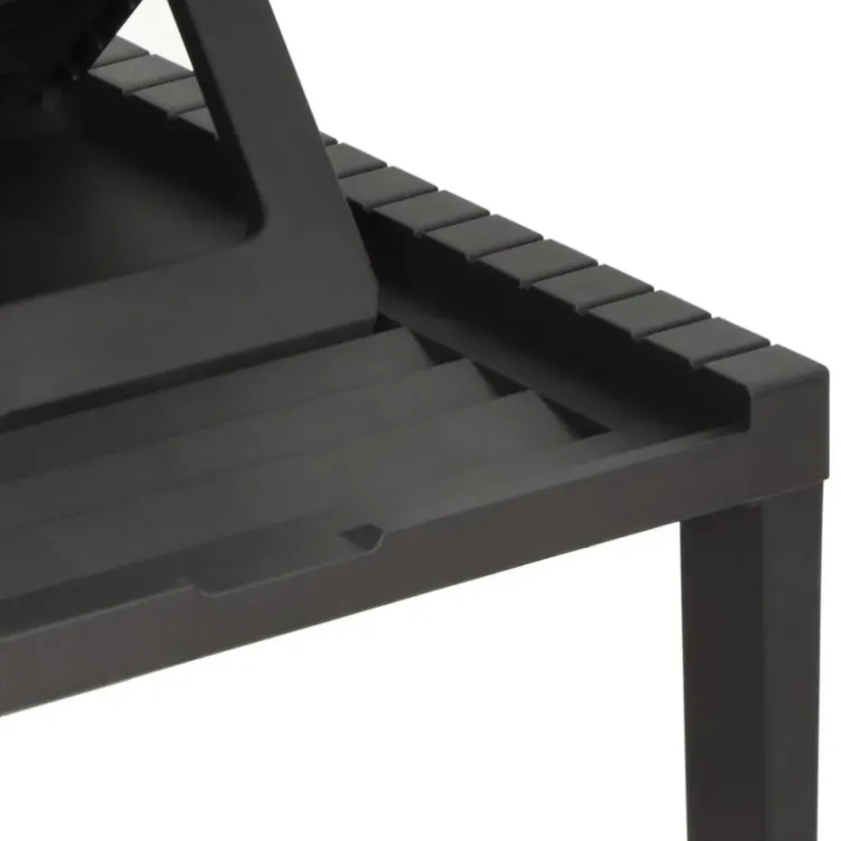 vidaXL - Ligstoel - Antraciet - Kunststof