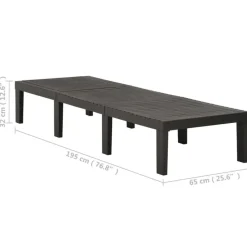 vidaXL - Ligstoel - Antraciet - Kunststof