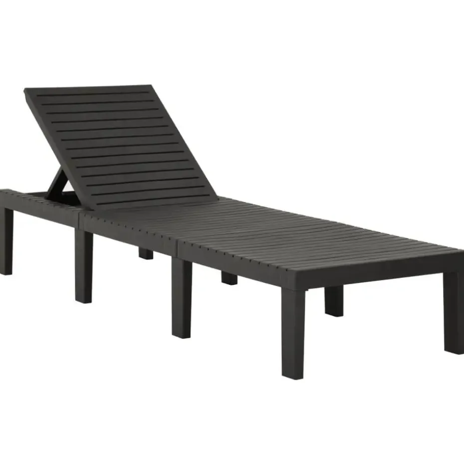 vidaXL - Ligstoel - Antraciet - Kunststof