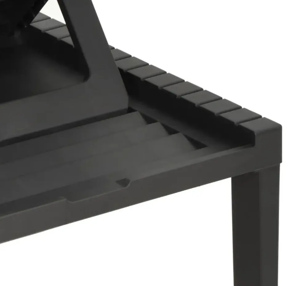 vidaXL - Ligstoel - Antraciet - Kunststof