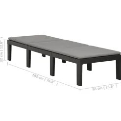 vidaXL - Ligstoel - Antraciet - Kunststof