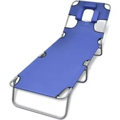 vidaXL - Ligstoel - Blauw - Stof