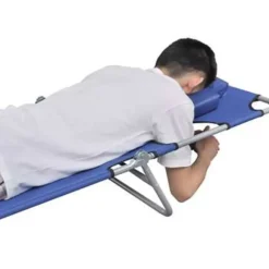 vidaXL - Ligstoel - Blauw - Stof