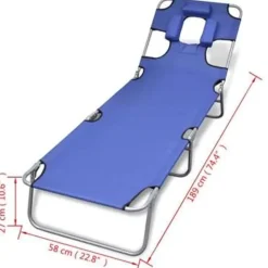 vidaXL - Ligstoel - Blauw - Stof