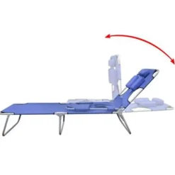 vidaXL - Ligstoel - Blauw - Stof