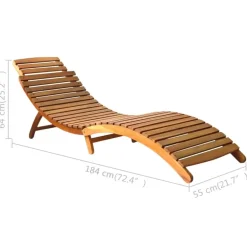 vidaXL - Ligstoel - Bruin - Hout