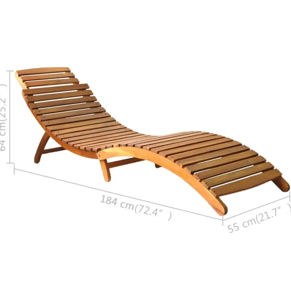 vidaXL - Ligstoel - Bruin - Hout