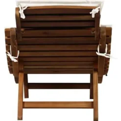 vidaXL - Ligstoel - Crème - Hout