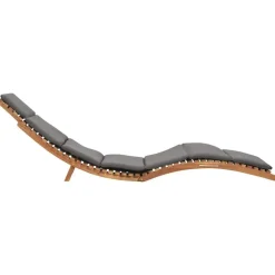 vidaXL - Ligstoel - Grijs - Teakhout