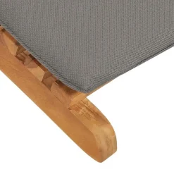 vidaXL - Ligstoel - Grijs - Teakhout