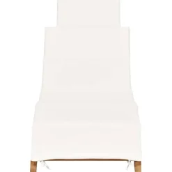 vidaXL - Ligstoel - Wit - Teakhout