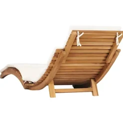 vidaXL - Ligstoel - Wit - Teakhout
