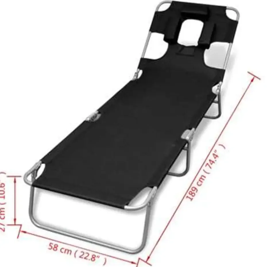 vidaXL - Ligstoel - Zwart - Stof