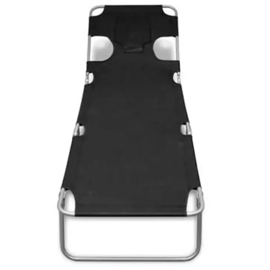 vidaXL - Ligstoel - Zwart - Stof