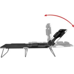 vidaXL - Ligstoel - Zwart - Stof