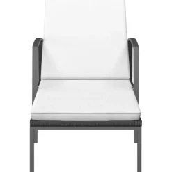 vidaXL - Ligstoel - Zwart - Poly rattan