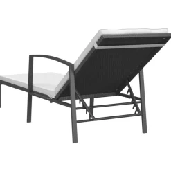 vidaXL - Ligstoel - Zwart - Poly rattan