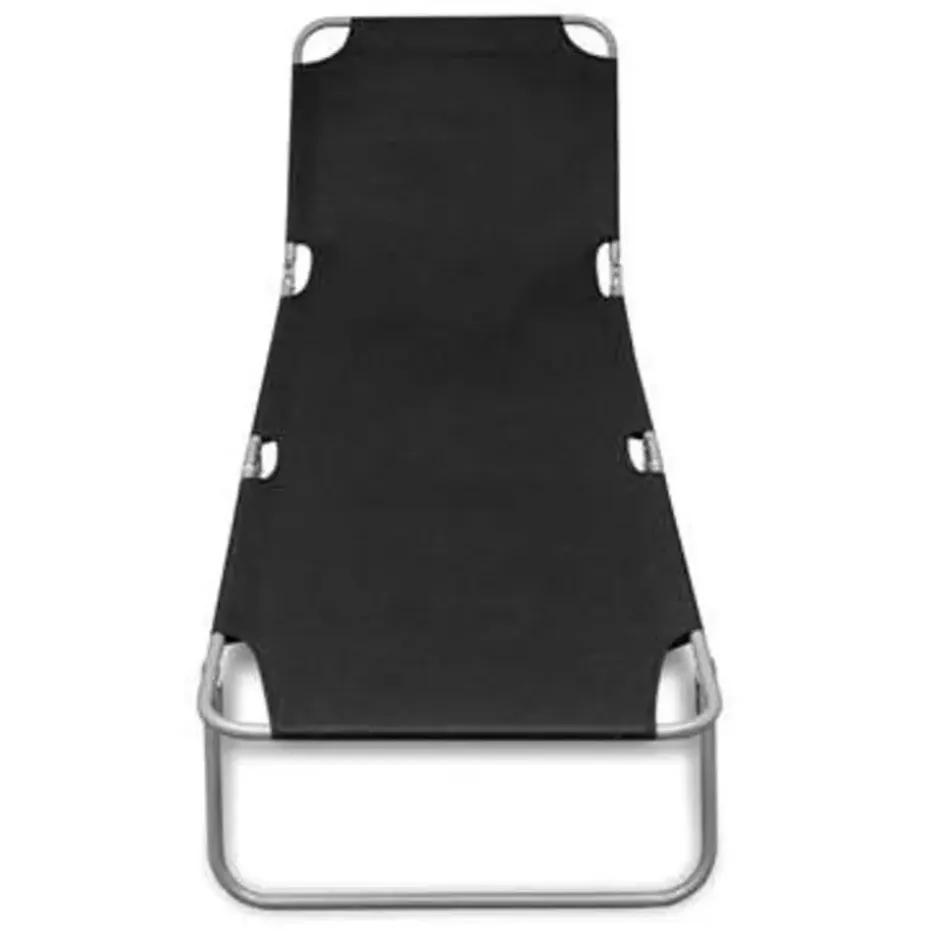 vidaXL - Ligstoel - Zwart - Stof