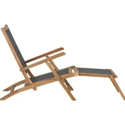 vidaXL - Ligstoel - Zwart - Hout