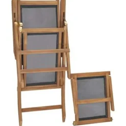 vidaXL - Ligstoel - Zwart - Hout