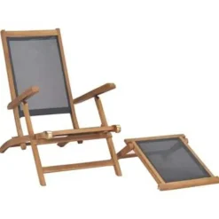 vidaXL - Ligstoel - Zwart - Hout