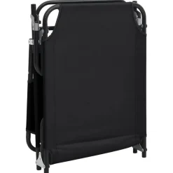 vidaXL - Ligstoel - Zwart - Staal