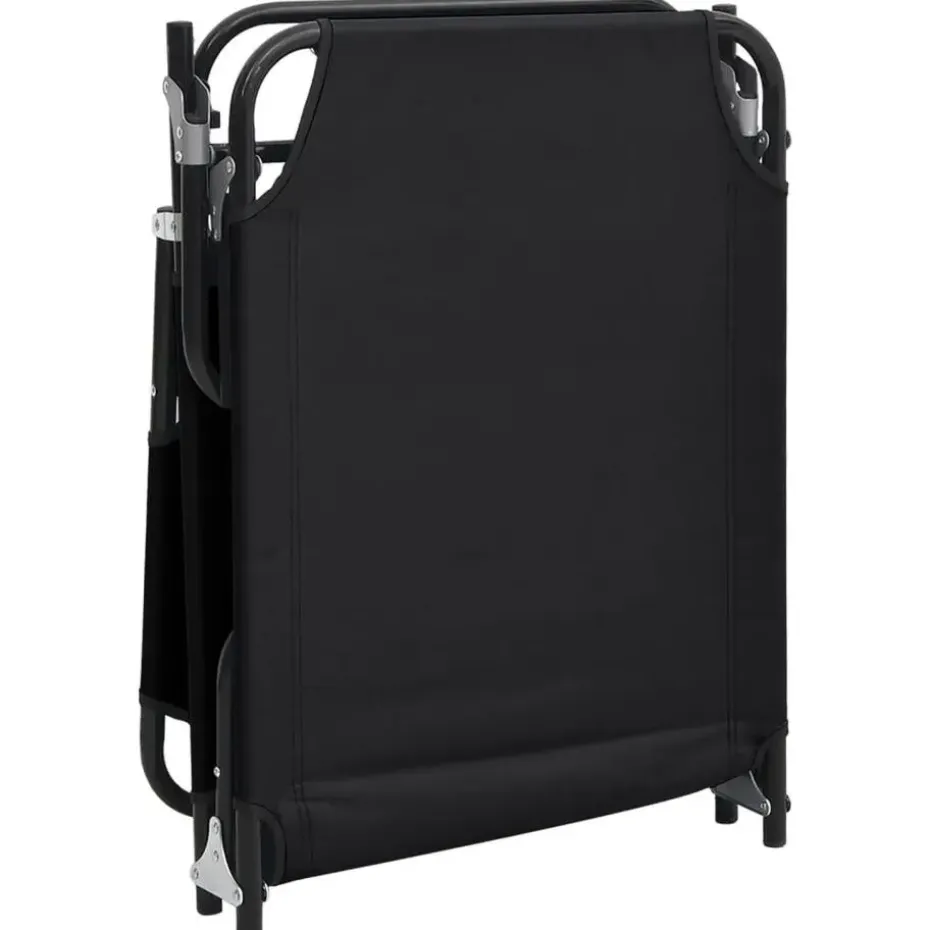 vidaXL - Ligstoel - Zwart - Staal