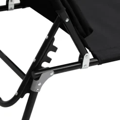 vidaXL - Ligstoel - Zwart - Staal