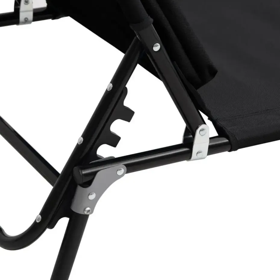 vidaXL - Ligstoel - Zwart - Staal