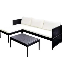 vidaXL - Lounge Sets - Zwart - Poly rattan