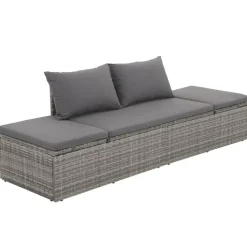 vidaXL - Loungebed - Grijs - Poly rattan