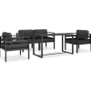 vidaXL - Loungeset - Antraciet - Aluminium