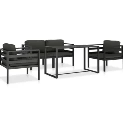 vidaXL - Loungeset - Antraciet - Aluminium